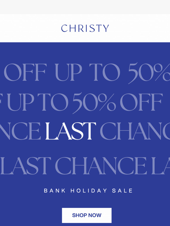 LAST CHANCE: Up To 50% Off Sitewide