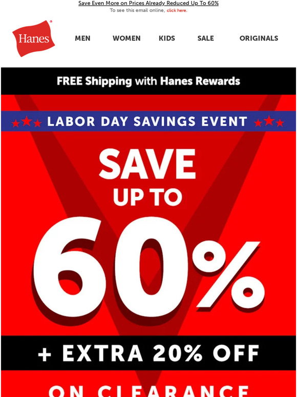 Hanes Email Newsletters: Shop Sales, Discounts, and Coupon Codes