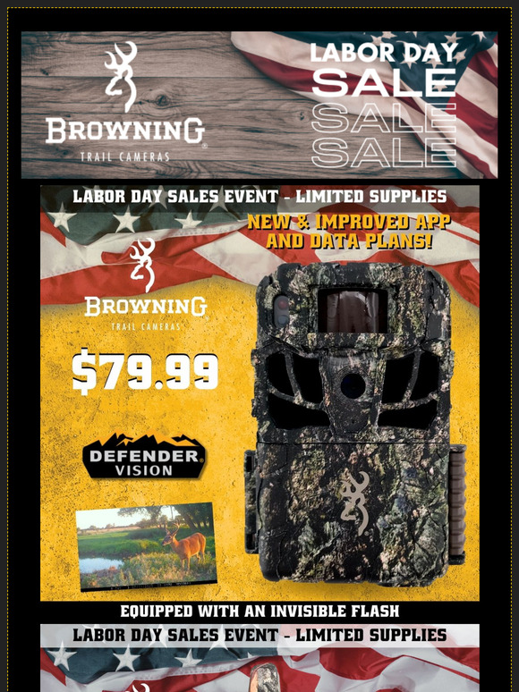 In Case You Missed It - Labor Day Sales Event from Browning Trail Cameras