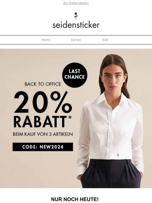 Nur noch heute: 20% Rabatt ab 3 Artikeln