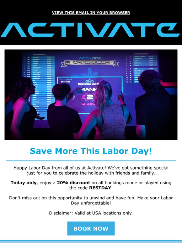 Spend Labor Day with Activate ☺️