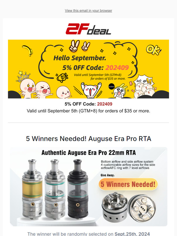 2Fdeal: 5% Site-wide Code and GIVE AWAY🤩