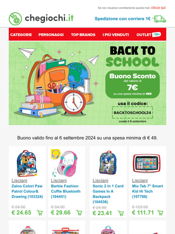 €7 di sconto per il ritorno a scuola! Approfitta del buono Back To School 2024🎒🖋🧮📚
