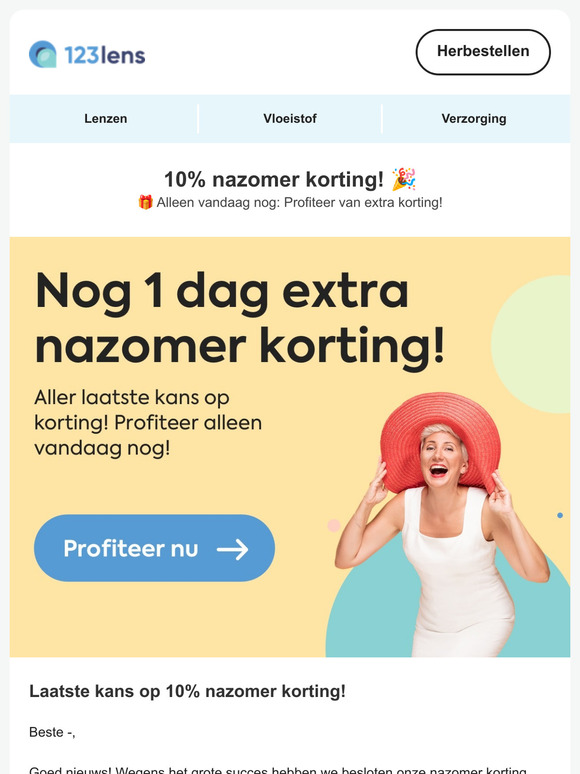 Yes!! Nazomer korting bij 123Lens is verlengd! 🌞