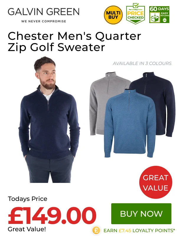 Great Value on Galvin Green Chester Mens Quarter Zip Golf Sweater