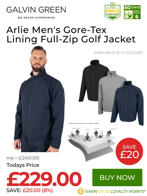 Save £20.00 on Galvin Green Arlie Mens Gore-Tex Lining Full-Zip Golf Jacket