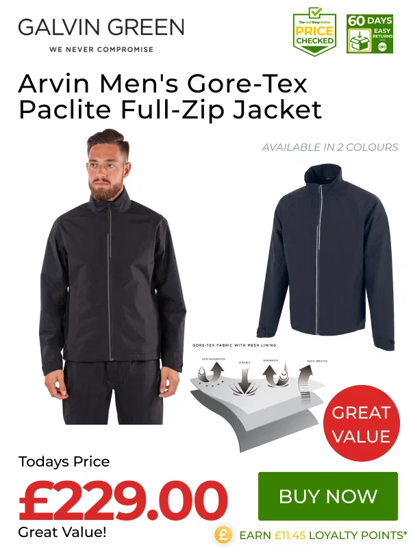 Great Value on Galvin Green Arvin Mens Gore-Tex Paclite Full-Zip Golf Jacket