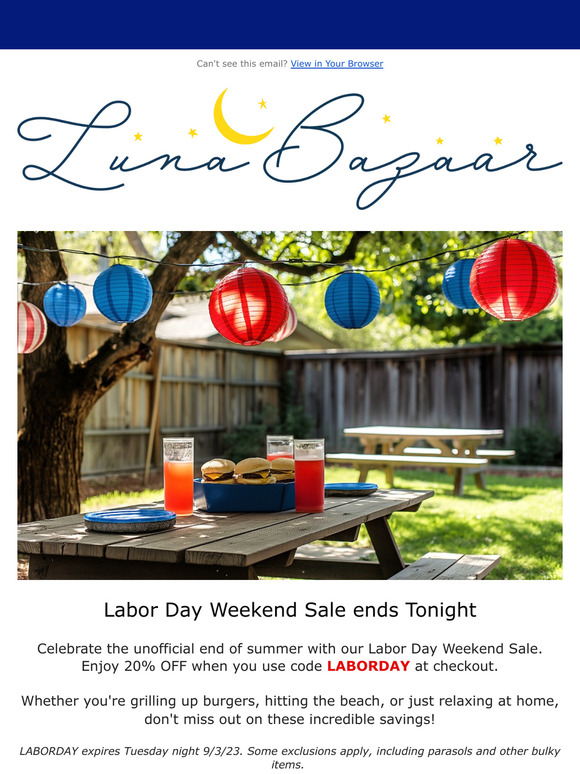 ⭐ Labor Day Weekend Sale ends Tonight 🌙