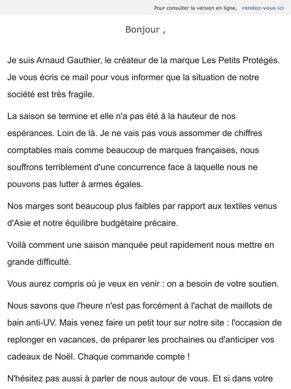 Un message particulier !