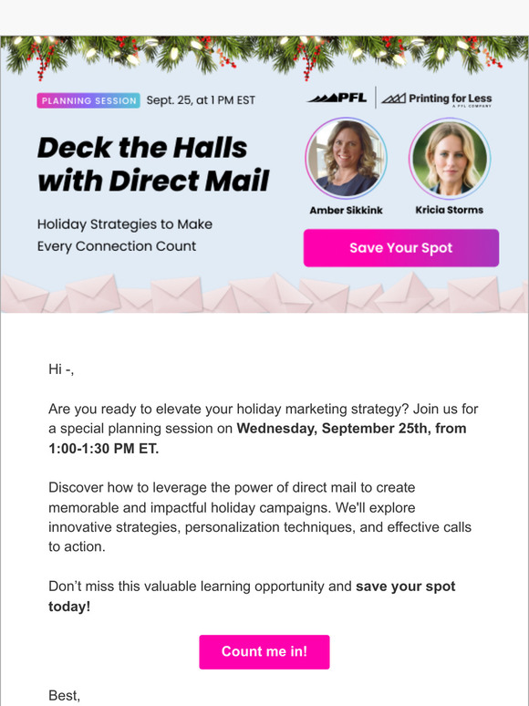 Save the Date: Deck the Halls with Direct Mail