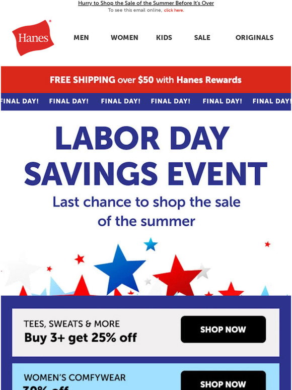 Hanes Email Newsletters: Shop Sales, Discounts, and Coupon Codes