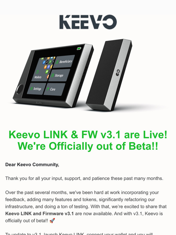 Update to Keevo v3.1 - We're officially out of Beta! 🎉
