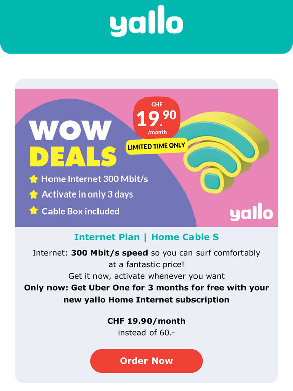 Yallo surf unlimited sales
