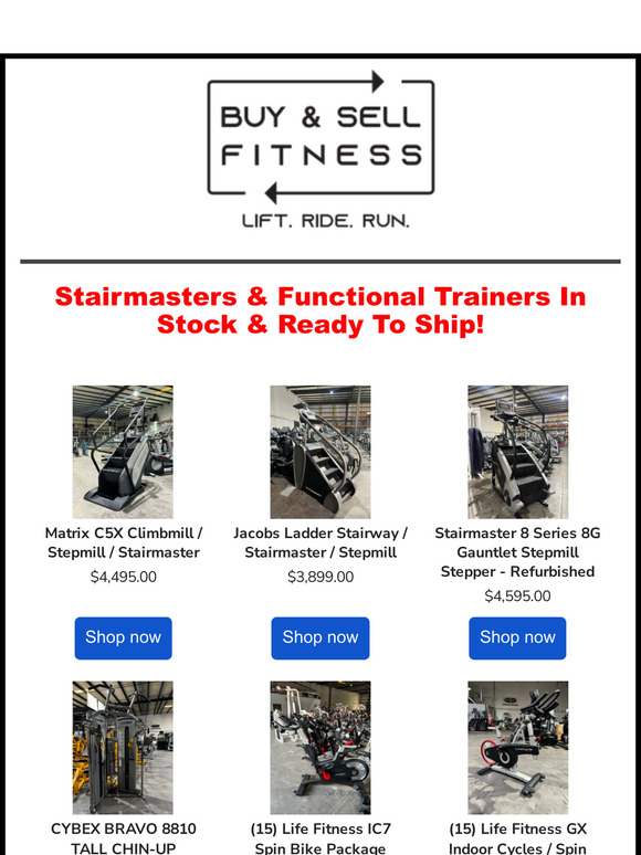 Stairmasters & Functional Trainers Just Arrived