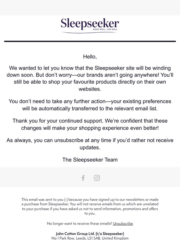 An update from us...