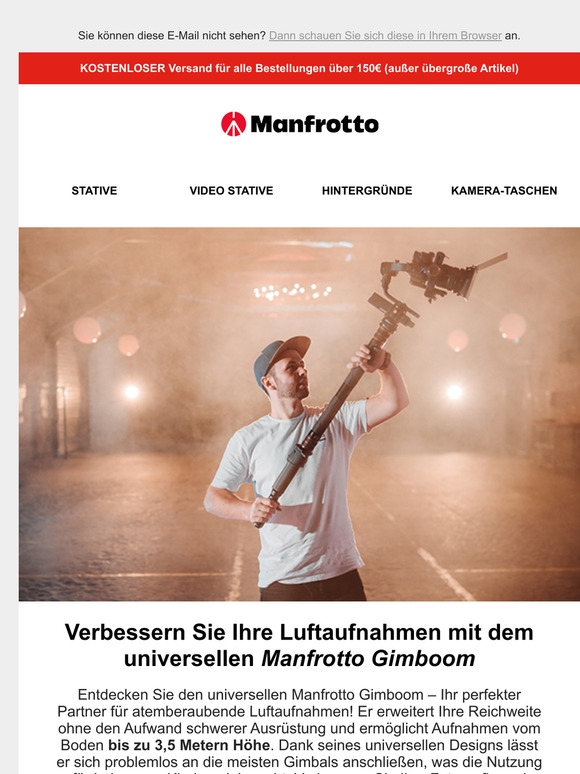 Verbessern Sie Ihre Filmaufnahmen mit dem Manfrotto Gimboom
