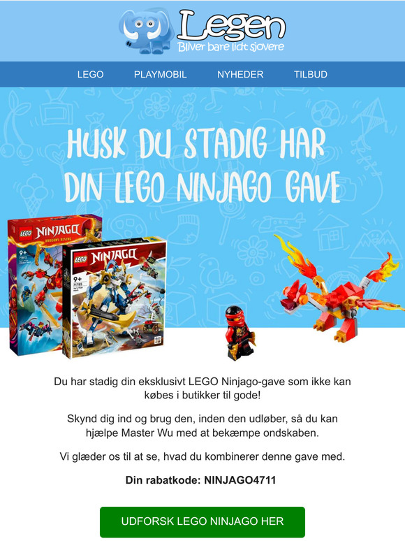 Husk du stadig har din LEGO Ninjago gave til gode🥷