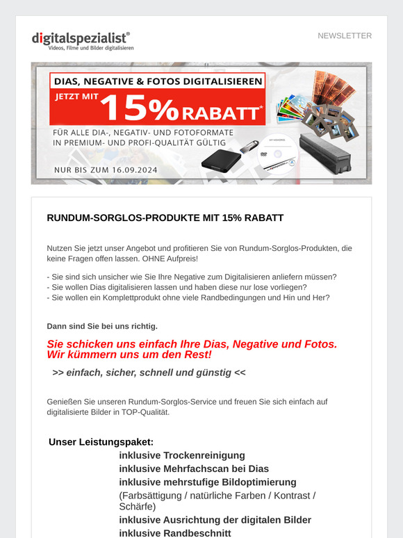 Rundum-Sorglos-Produkte mit 15% Rabatt