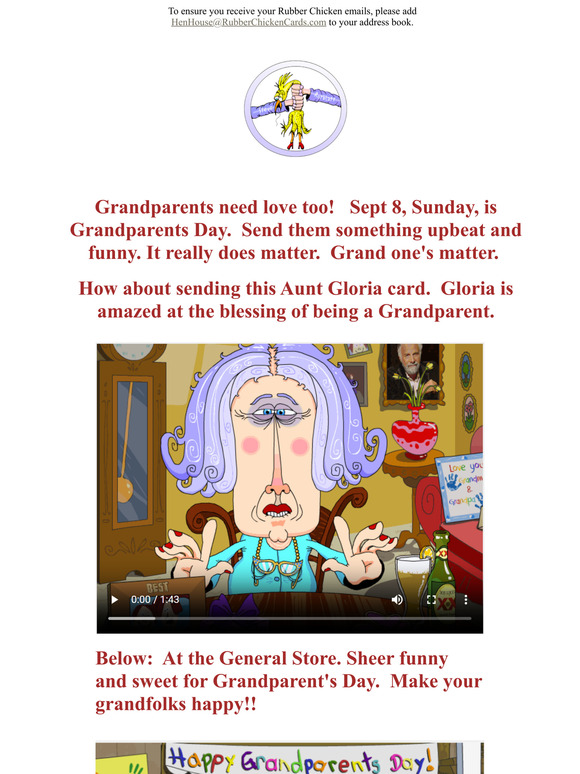Your Grandparents need love on Grandparent's Day - Sunday