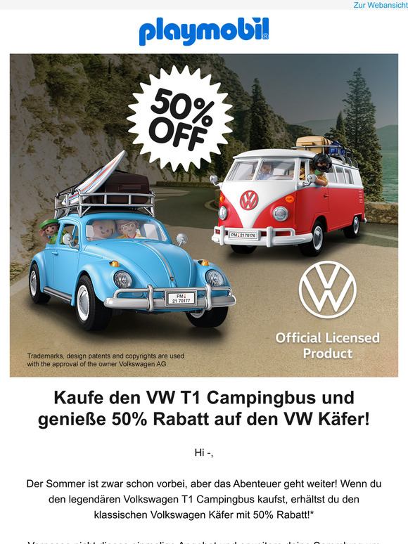 🚘 —, schnappe dir deinen VW Bus und spare 50% beim VW Käfer!
