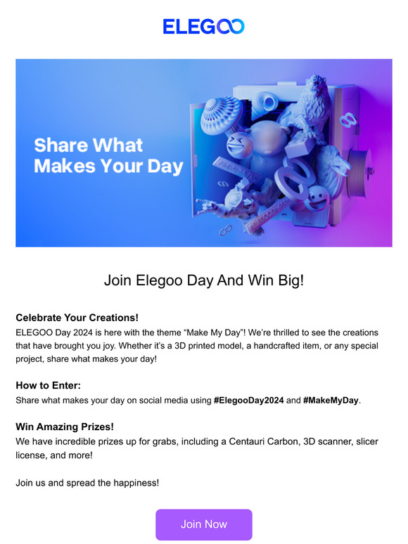 Join Elegoo Day and Win Big!