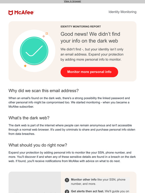 Identity Monitoring report