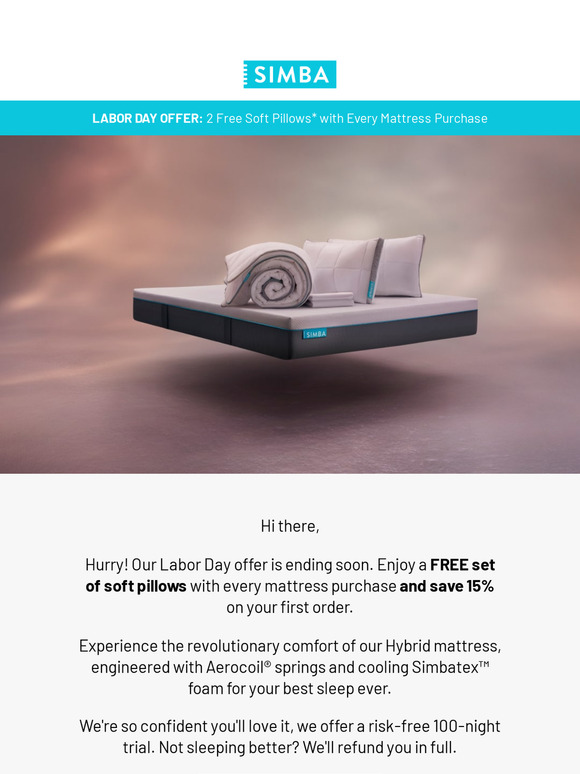 Labor Day Offer: Free Pillows with Every Mattress Ends Soon! ⌛