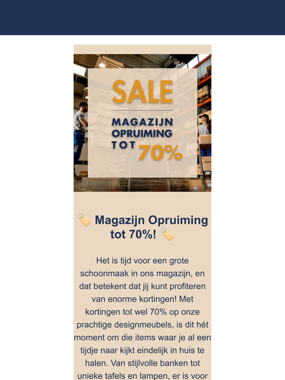 Sla Je Slag: Tot 70% Korting in Onze Magazijn Opruiming! 🎯