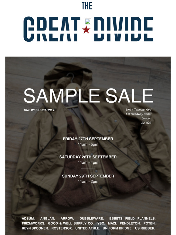 RE: YOUR SAMPLE SALE INVITE