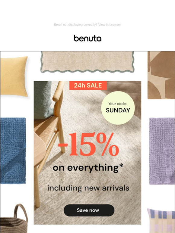 ⏰ 24h SALE: -15% extra on everything 🛒
