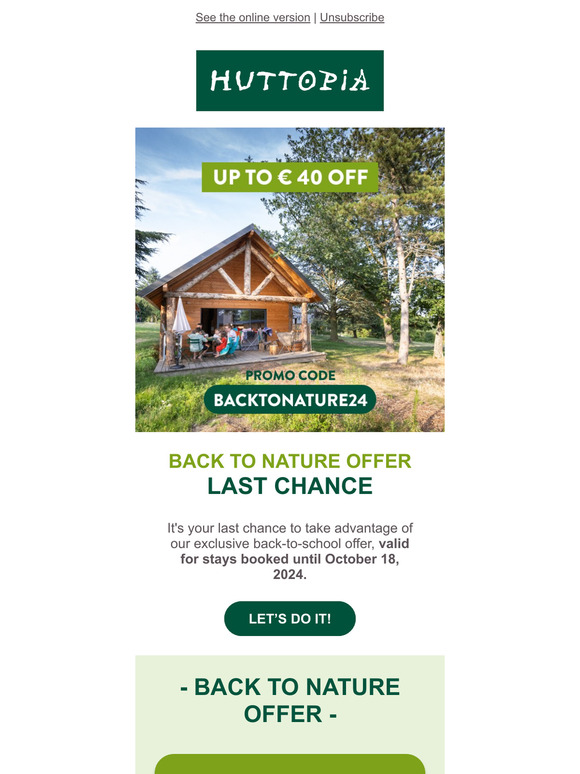 ⌛️ LAST CHANCE - Save up to 40€ off your next stay