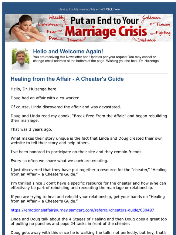 Healing from the Affair - a Cheater's Guide