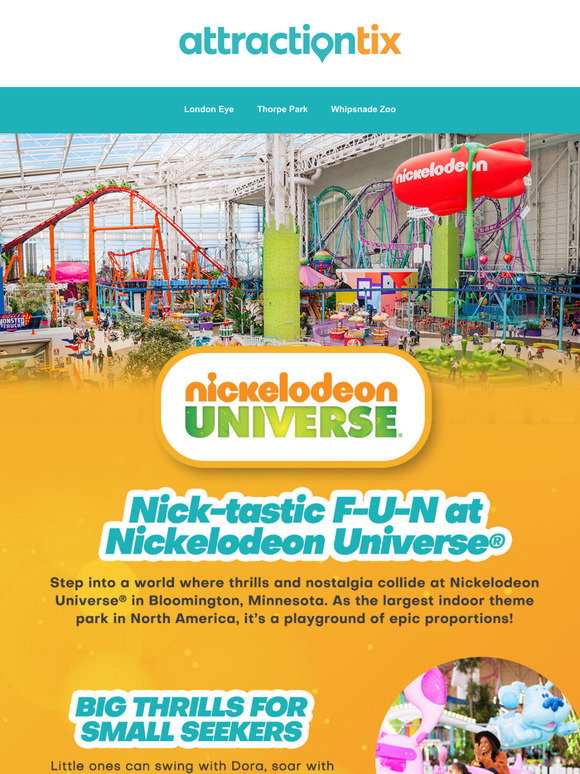 Attractiontix: Get your Nickelodeon Universe Theme Park Tickets!🎢 🎟️ ...