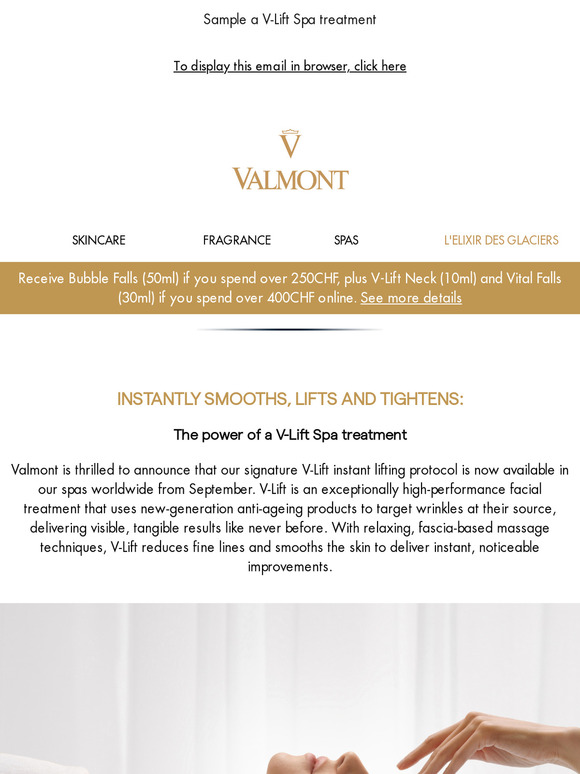 Experience instant lifting in Valmont spas with V-Lift