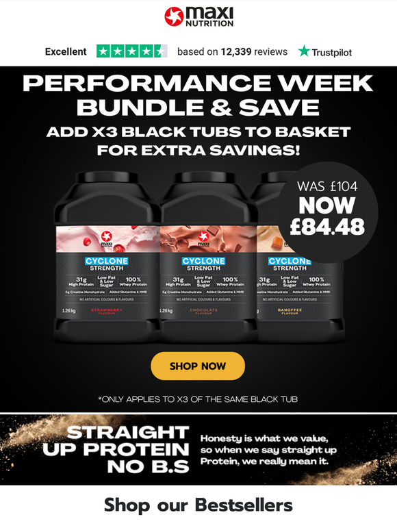 EXTRA discounts on performance protein for 1 week only!