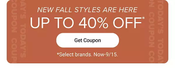 New fall styles. Up to 40% off select apparel, home & more!