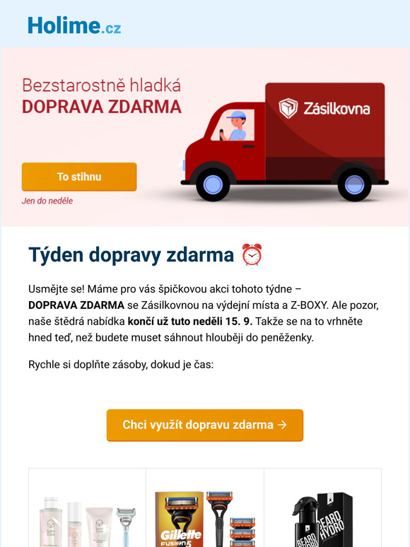 [DOPRAVA ZDARMA] ⏰ Jen do neděle. Stíháte?