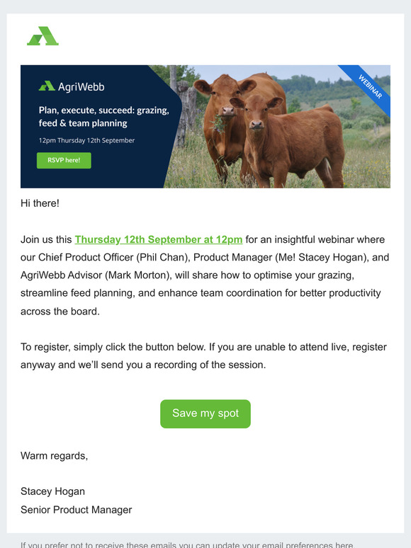 Have you registered for our grazing, feed, and team management webinar this Thursday?🌱🎉