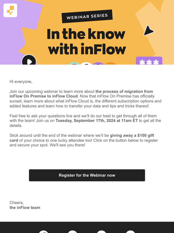 Webinar Sign up (1 Week Reminder) | inFlow: On Premise to Cloud - The Basics