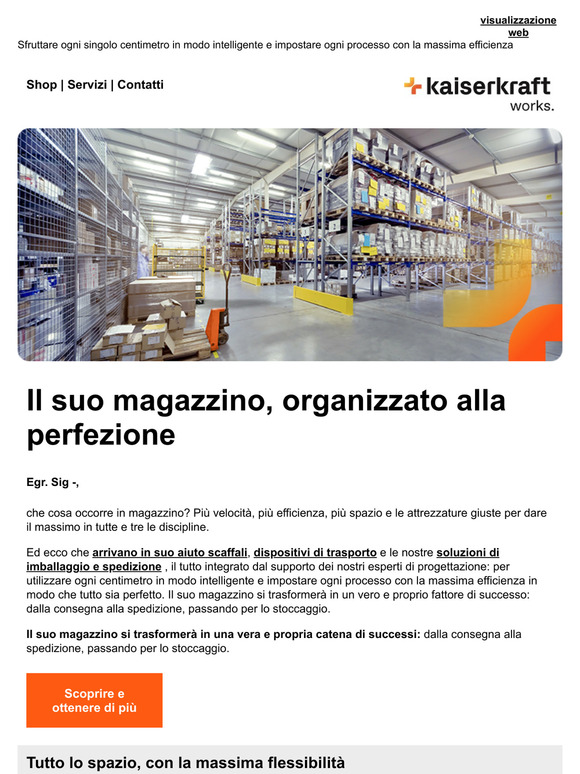 Attrezzate il Vostro magazzino con i prodotti kaiserkraft!