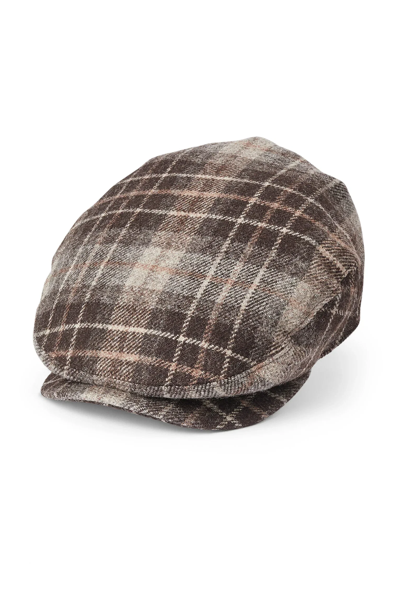 Turnberry Plaid Flat Cap - Brown/Beige / 58 cm