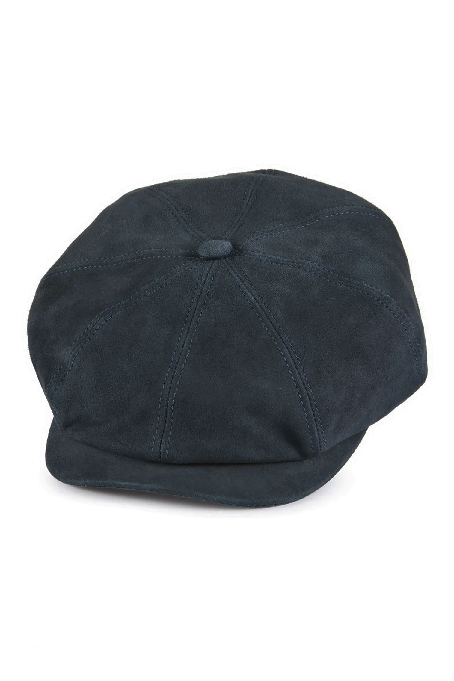 Tremelo Leather Bakerboy Cap - Navy / 58 cm