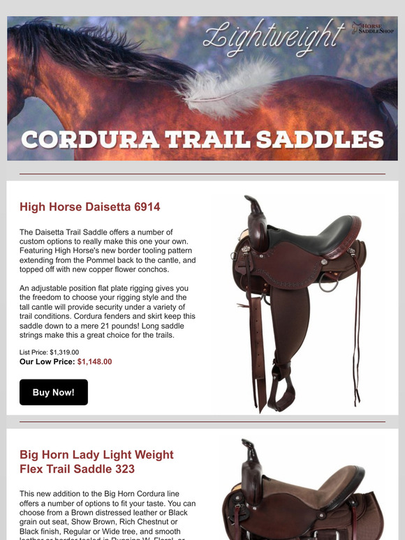 Ride Light, Ride Strong: Discover Our Lightweight Cordura Trail Saddles!