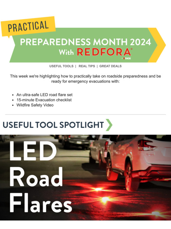 Be Evacuation Ready and Great Deals from Redfora🚗