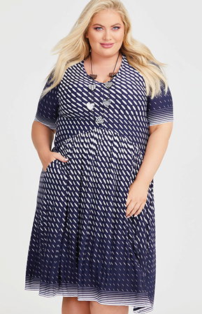 Print V-neck Luna Dress