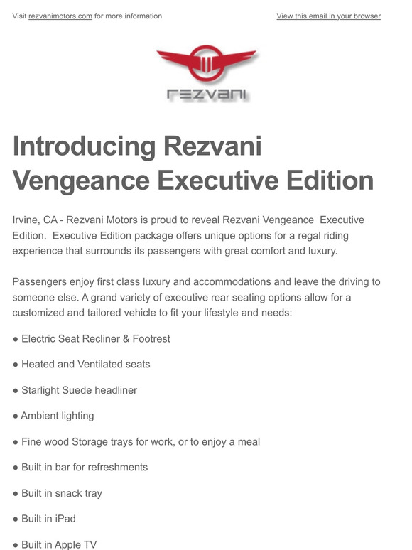 Presenting the Rezvani Vengeance Executive Edition