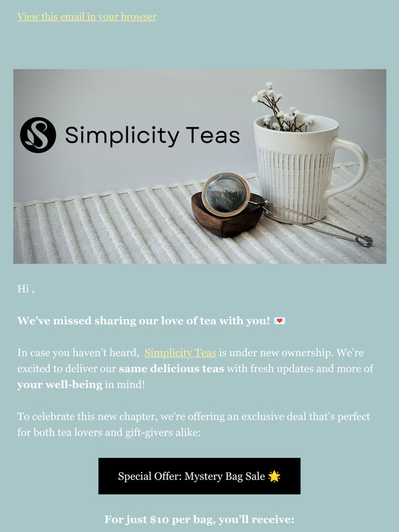 Reconnect with Simplicity Teas – Gift Offer Inside! 🍵