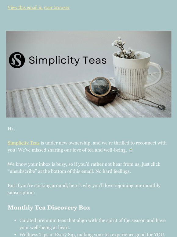 We’re Back with a Special Offer 🍵