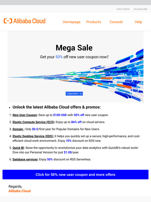 Mega Sale of Alibaba Cloud