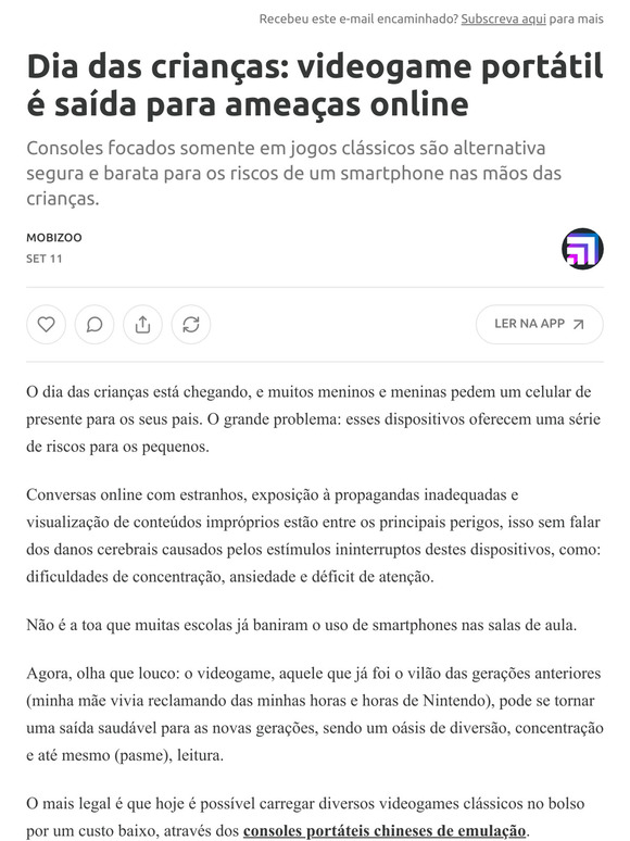 Dia das crianças: videogame portátil é saída para ameaças online